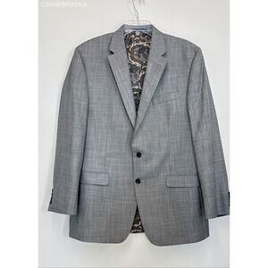 Chaps Gray Men's Two Button Polyester Sports Coat Blazer - Size 44L